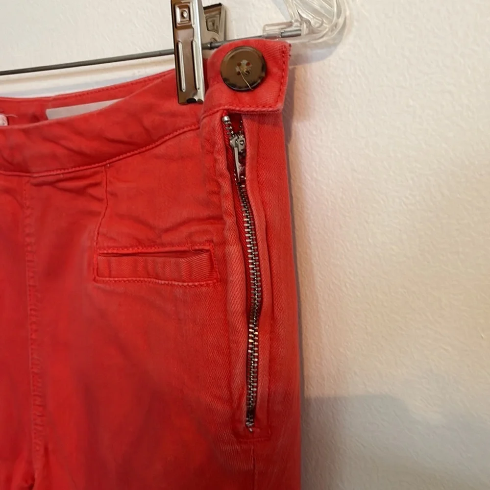 Anthro | Pilcro & The Letterpress | High Rise Coral Crop Denim Jegging Legging